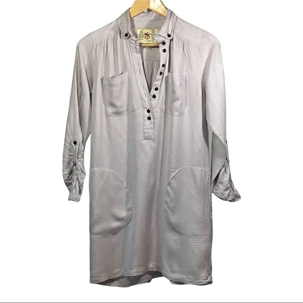 FRENCH CONNECTION Women’s Long Sleeve Mini Shirt Dress Light Purple Size 2